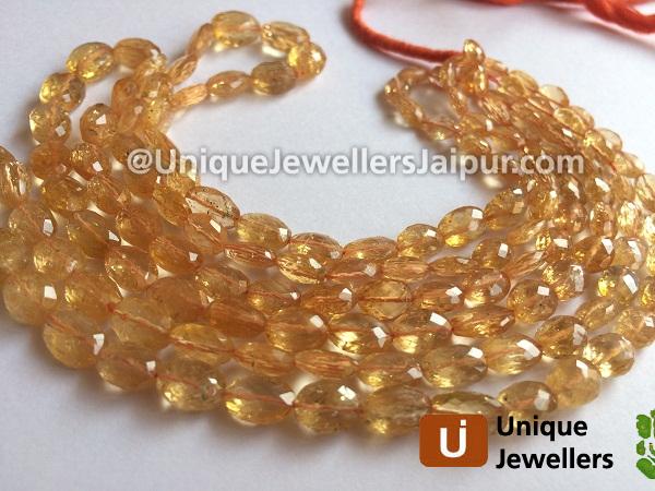 Imperial Topaz Far Faceted Oval Beads